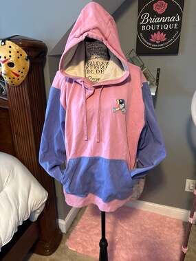 Nike Hike Man Pink and Purple Colorblock Pullover Hoodie Size Large